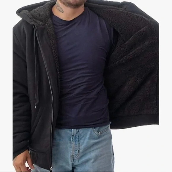 Men's Ultra Soft Sherpa Lined Hoodie size 2XL - Picture 5 of 8